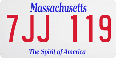 MA license plate 7JJ119