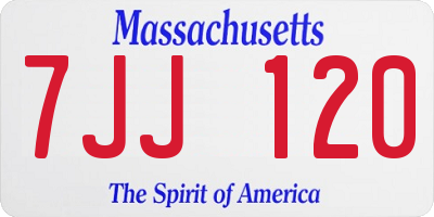 MA license plate 7JJ120