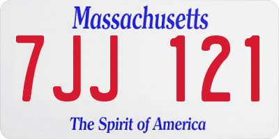 MA license plate 7JJ121