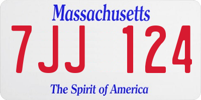 MA license plate 7JJ124