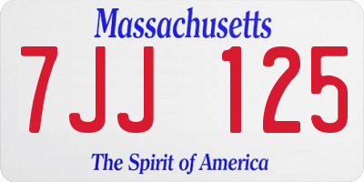MA license plate 7JJ125