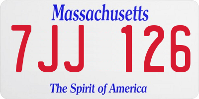 MA license plate 7JJ126