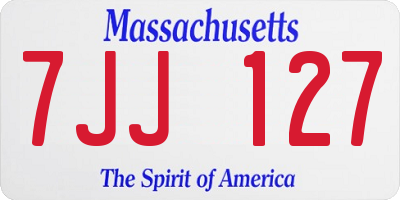 MA license plate 7JJ127