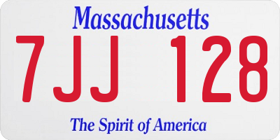 MA license plate 7JJ128