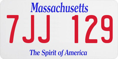 MA license plate 7JJ129