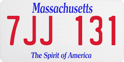 MA license plate 7JJ131