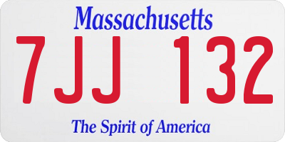 MA license plate 7JJ132