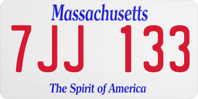 MA license plate 7JJ133