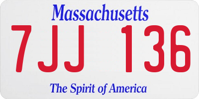 MA license plate 7JJ136