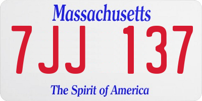 MA license plate 7JJ137