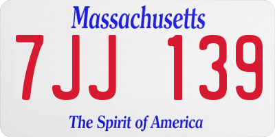 MA license plate 7JJ139