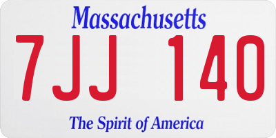 MA license plate 7JJ140
