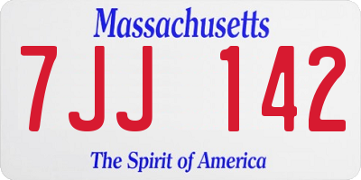MA license plate 7JJ142