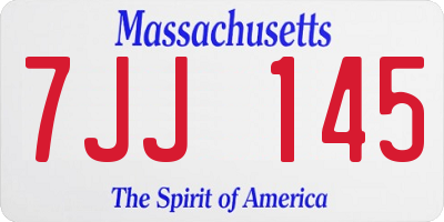 MA license plate 7JJ145
