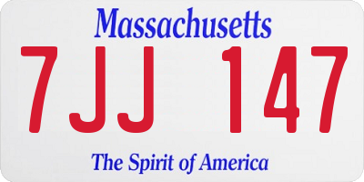 MA license plate 7JJ147