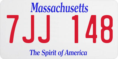 MA license plate 7JJ148