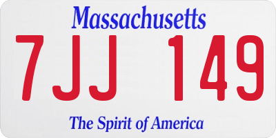 MA license plate 7JJ149