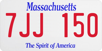 MA license plate 7JJ150