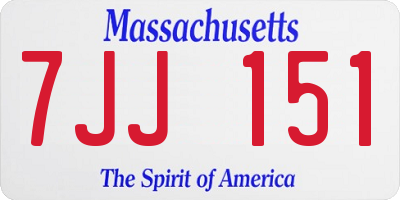 MA license plate 7JJ151