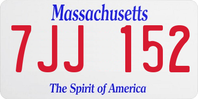 MA license plate 7JJ152