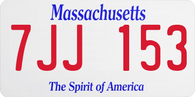 MA license plate 7JJ153