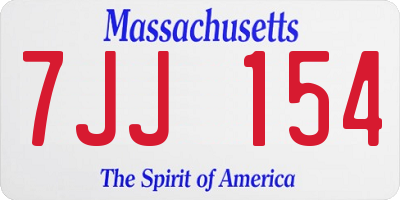 MA license plate 7JJ154