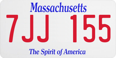 MA license plate 7JJ155