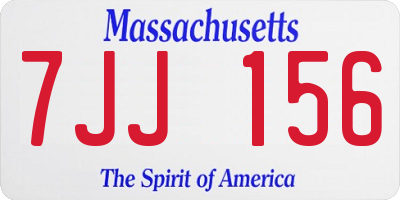 MA license plate 7JJ156