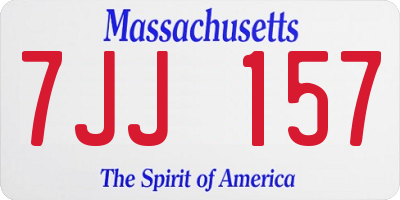 MA license plate 7JJ157
