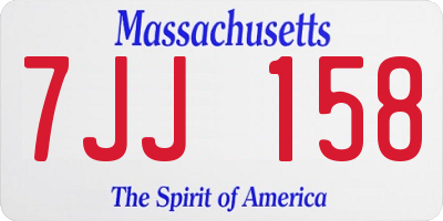 MA license plate 7JJ158