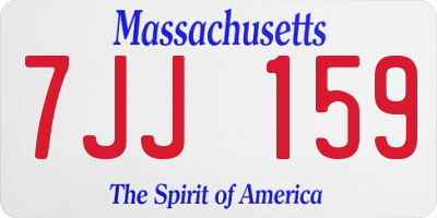 MA license plate 7JJ159