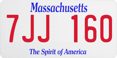 MA license plate 7JJ160