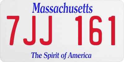 MA license plate 7JJ161