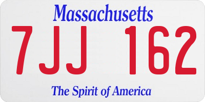 MA license plate 7JJ162