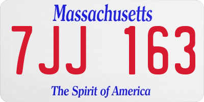 MA license plate 7JJ163