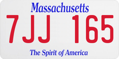 MA license plate 7JJ165