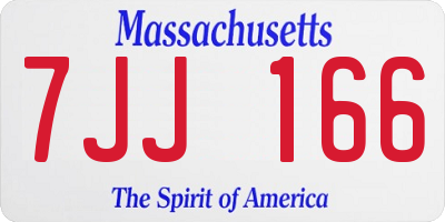 MA license plate 7JJ166