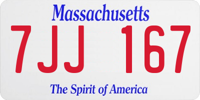 MA license plate 7JJ167