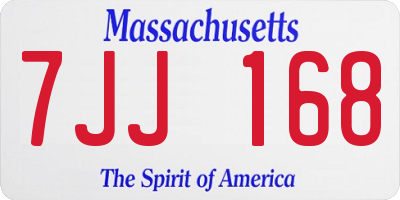 MA license plate 7JJ168