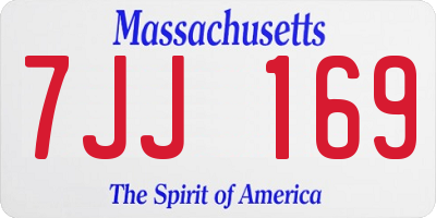 MA license plate 7JJ169