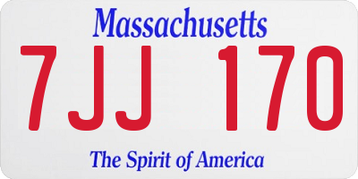 MA license plate 7JJ170