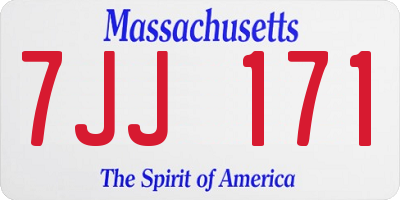 MA license plate 7JJ171