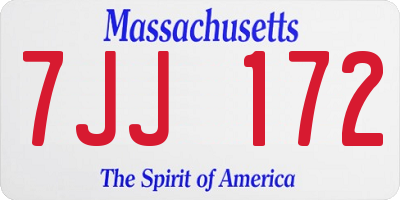 MA license plate 7JJ172