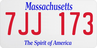 MA license plate 7JJ173