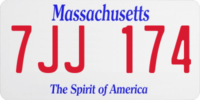 MA license plate 7JJ174