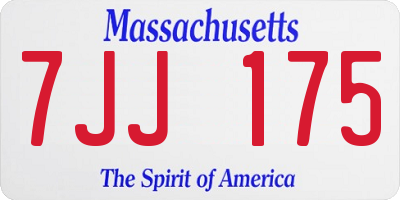 MA license plate 7JJ175