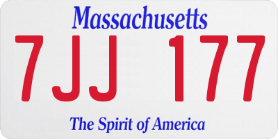 MA license plate 7JJ177