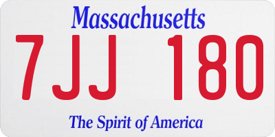 MA license plate 7JJ180