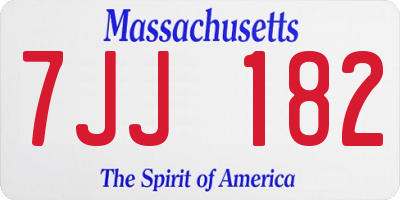MA license plate 7JJ182
