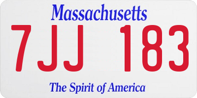 MA license plate 7JJ183